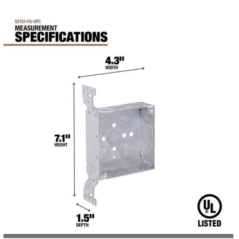 Southwire New and Old Work 21 cu in Square Galvanized Steel Weatherproof Box Silver