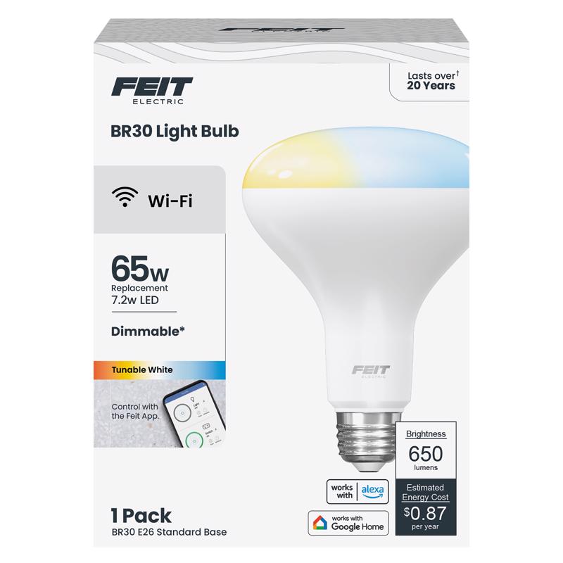 FT LED BR20 65W ADJ WH