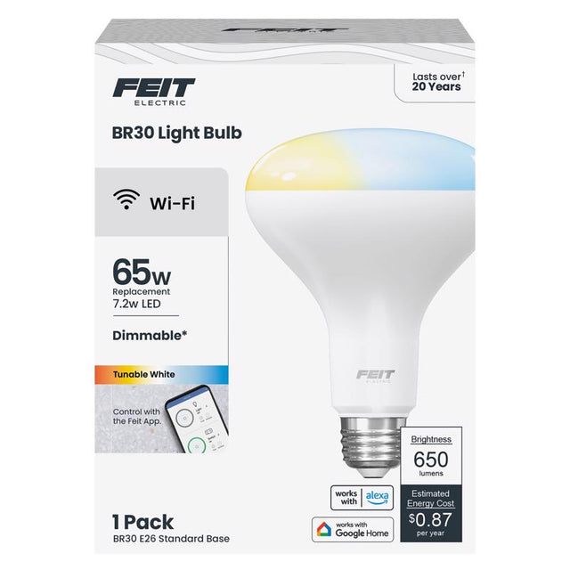 FT LED BR20 65W ADJ WH