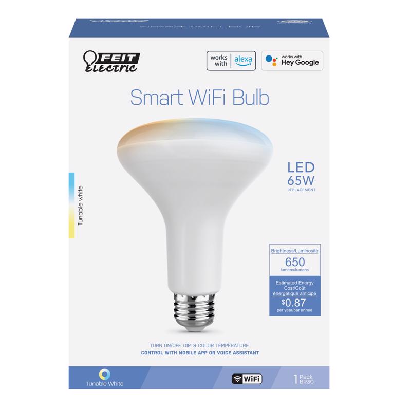 FT LED BR20 65W ADJ WH