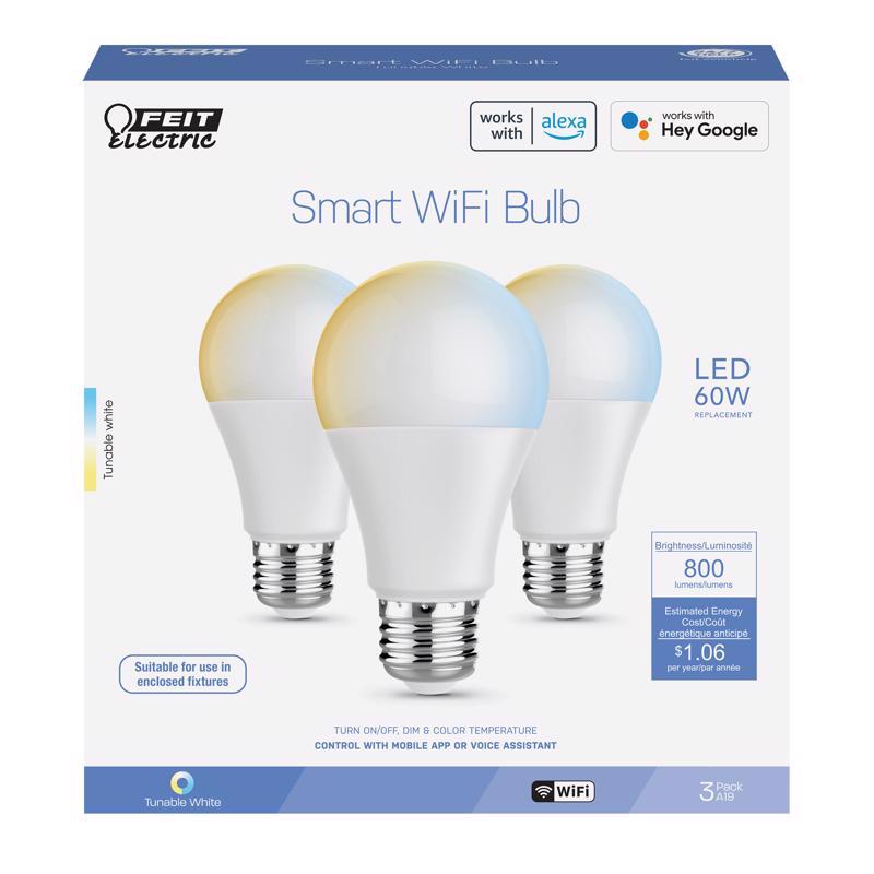 FT LED A19 60W AJ WH 3PK