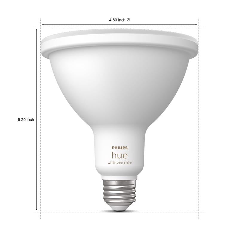 Philips Hue PAR 38 E26 (Medium) Smart-Enabled LED Bulb Color Changing 100 Watt Equivalence 1 pk