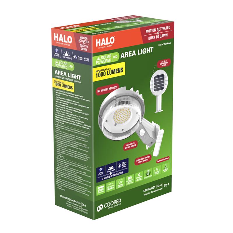 Halo Motion-Sensing Solar Powered LED Gray Area Light