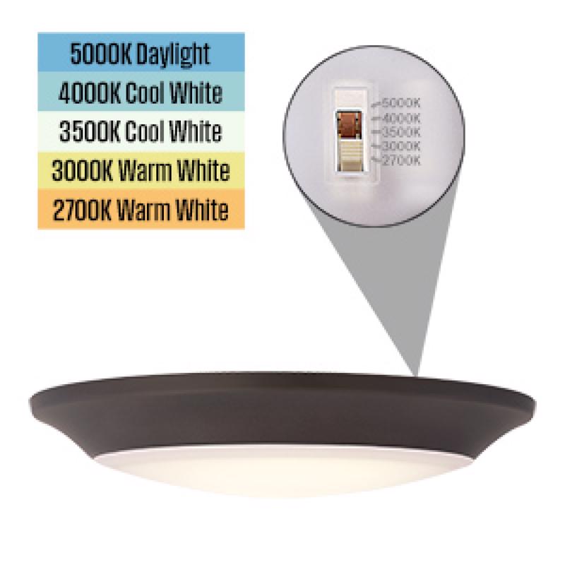 Westinghouse Color Changing Technology 1.25 in. H X 7.5 in. W X 7.5 in. L Frost Black Ceiling Fixtur