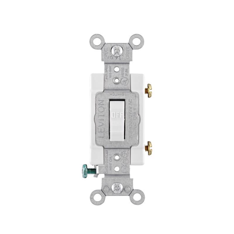 Leviton 20 amps Single Pole Toggle AC Quiet Switch White 1 pk