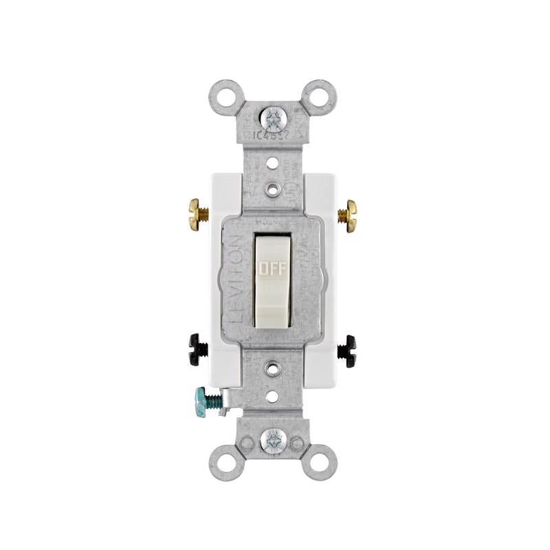 Leviton 20 amps Double Pole Toggle AC Quiet Switch Light Almond 1 pk