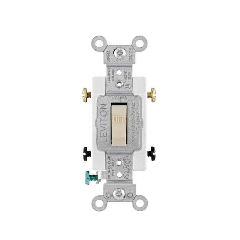 Leviton 20 amps Double Pole Toggle AC Quiet Switch Ivory 1 pk