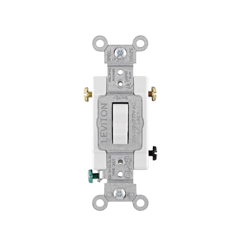 Leviton 20 amps 3-Way Toggle AC Quiet Switch White 1 pk