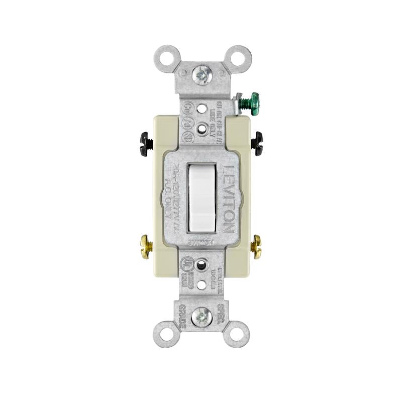 Leviton 20 amps 4-Way Toggle AC Quiet Switch White 1 pk