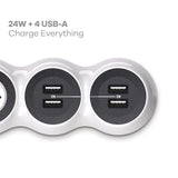 360 Electrical PowerCurve 5 ft. L 4 outlets Power Strip w/Surge Protection White 1080 J