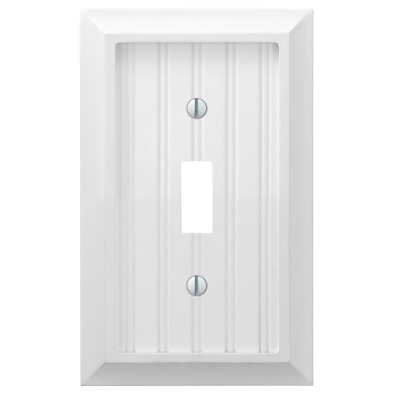 Amerelle Cottage White 1 gang Compressed Composite Toggle Wall Plate 1 pk