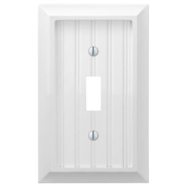 Amerelle Cottage White 1 gang Compressed Composite Toggle Wall Plate 1 pk