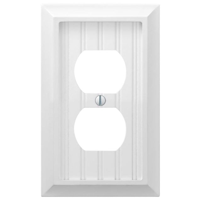 Amerelle Cottage Matte White 2 gang Compressed Composite Duplex Wall Plate 1 pk