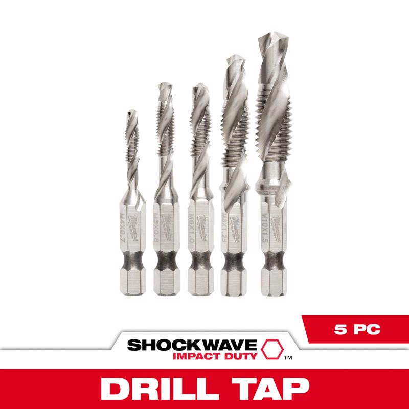 DRLL&TAP ST MTL 5PC 1/4"