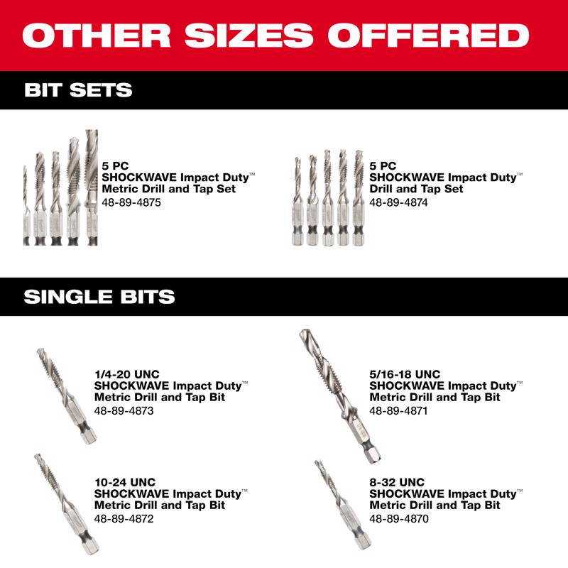 Milwaukee Shockwave Metal Drill and Tap Set 5 pc