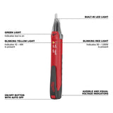 Milwaukee 10-1000 V Dual Range Voltage Tester 1 pk