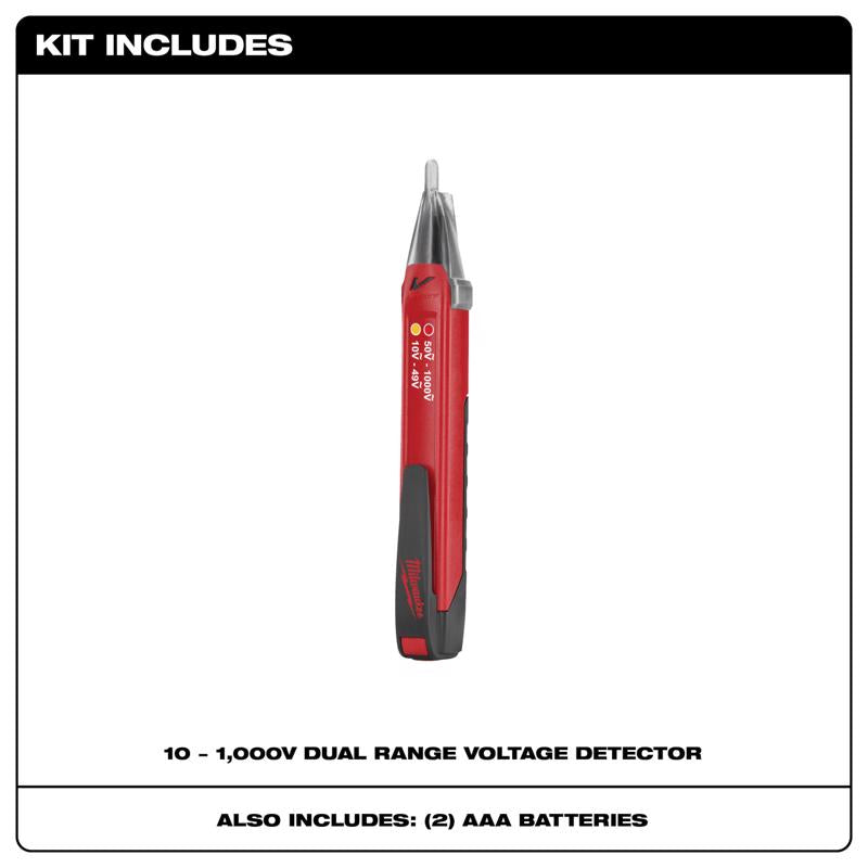 Milwaukee 10-1000 V Dual Range Voltage Tester 1 pk