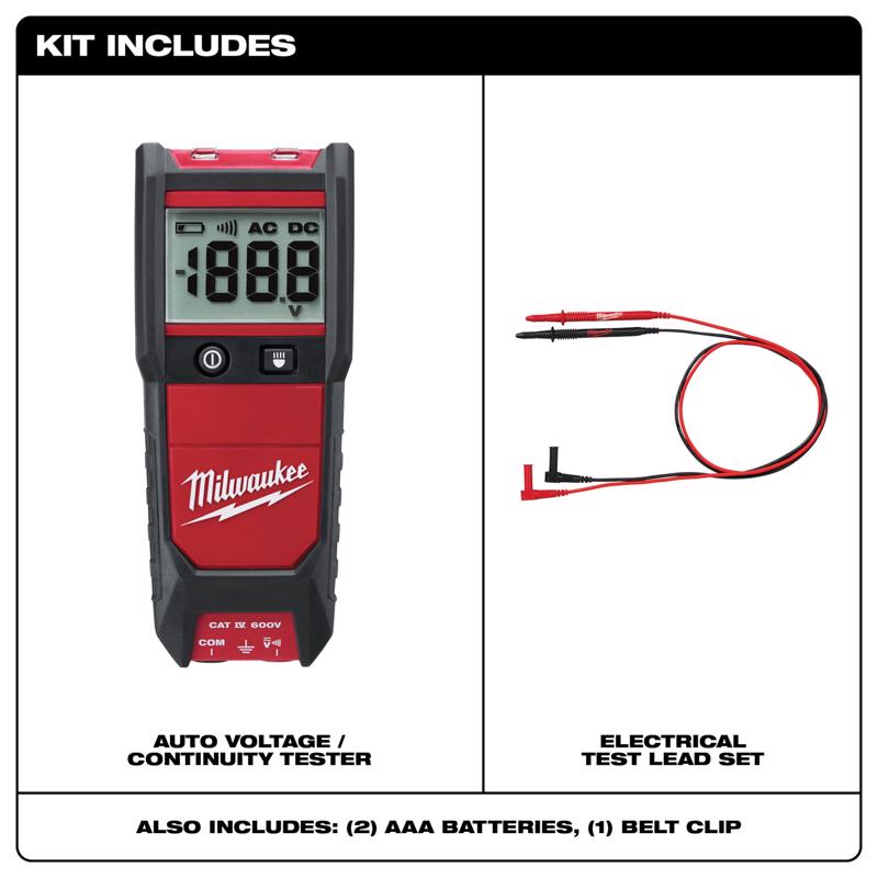 Milwaukee LCD Voltage Tester 1 pk
