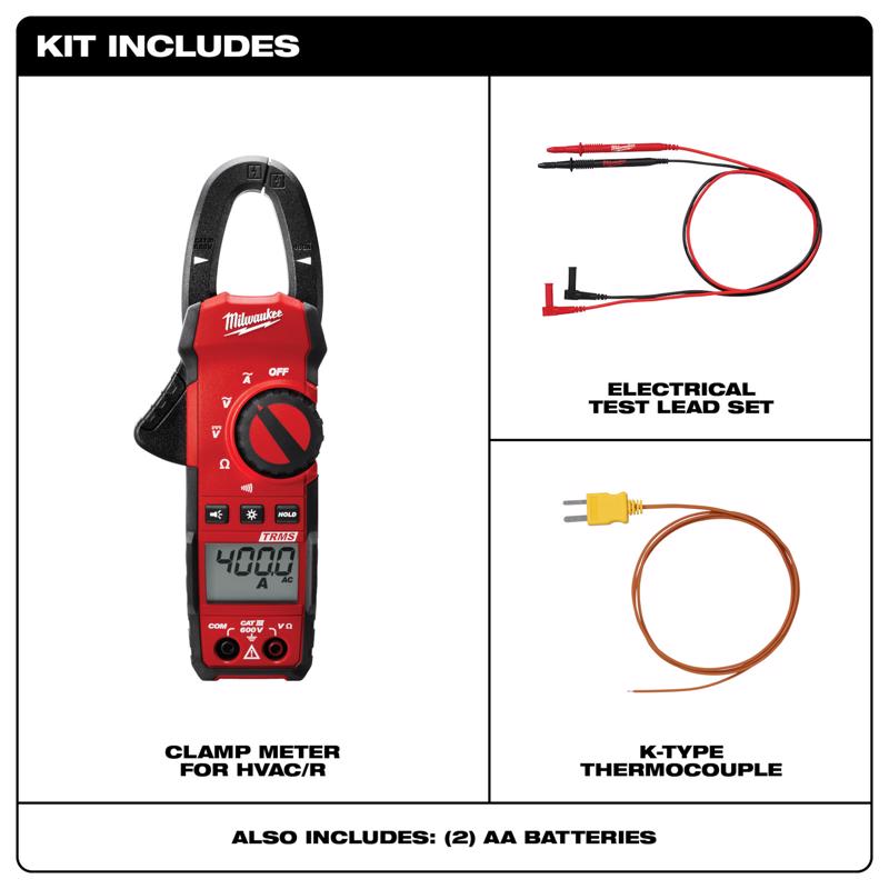 Milwaukee 752 F Digital Clamp Meter 1 pk