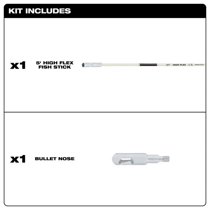 Milwaukee 5 ft. L Fiberglass Fish Sticks 1 pk