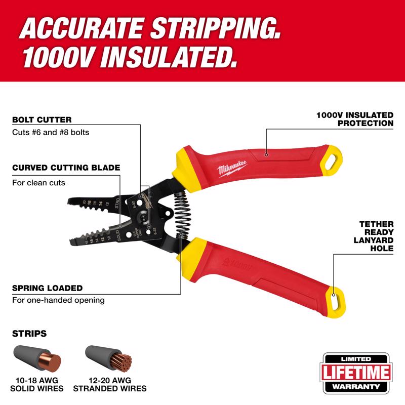 Milwaukee 20 AWG 7.95 in. L Wire Stripper/Cutter