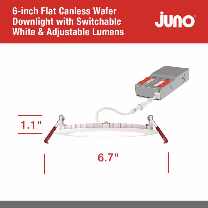 Juno Acuity Brands Lighting Matte White 4.88 in. W Aluminum LED Canless Recessed Downlight 16 W