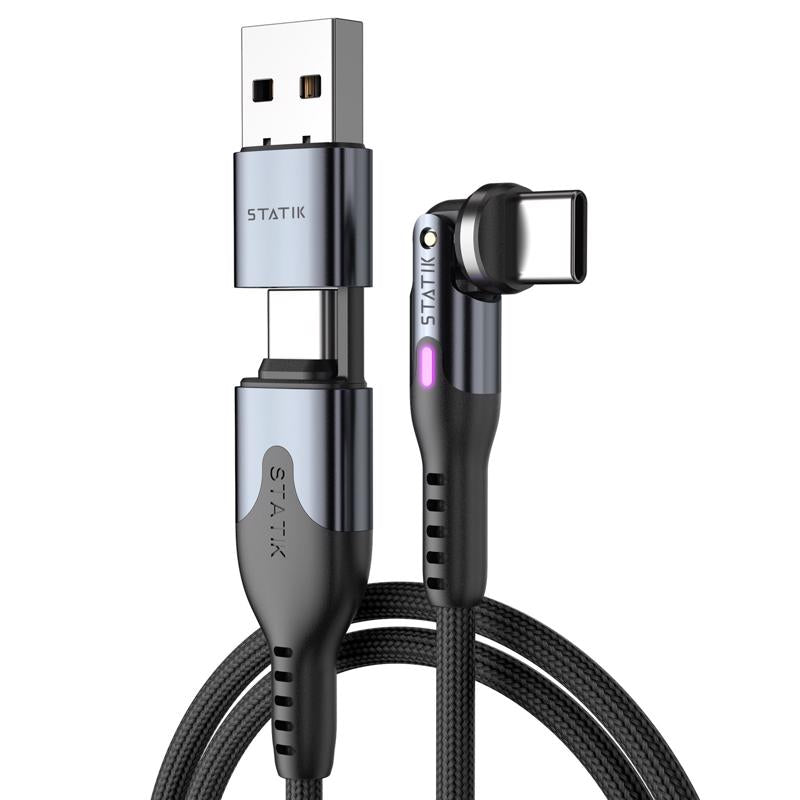Statik PowerPivot Type C to Type C Cable 3 ft. Black