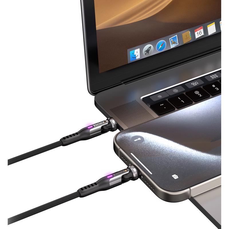 Statik PowerPivot Type C to Type C Cable 6 ft. Black