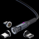 Statik 360 Pro Micro to Lightning/USB-C and Lightning to Micro/USB-C Cable 3 ft. Black