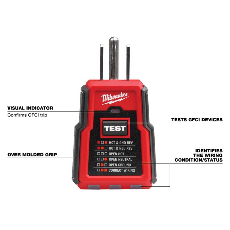 Milwaukee LED Receptacle Tester 1 pk