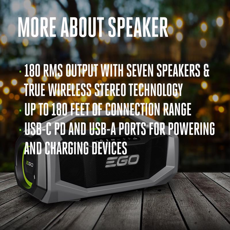 EGO Power+ Wireless Bluetooth Portable Speaker