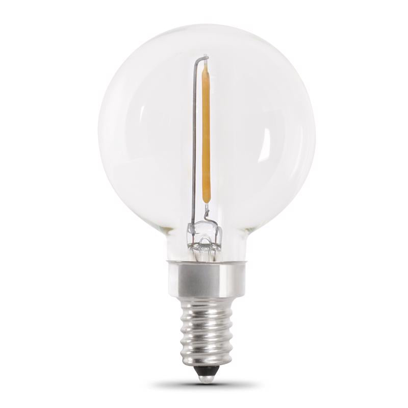 Feit G16.5 E12 (Candelabra) Filament LED Bulb Warm White 11 Watt Equivalence 4 pk