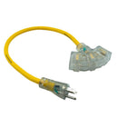 Monster Just Power It Up Outdoor 2 ft. L Yellow Extension Cord 12/3 SJTW