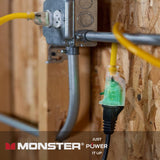 Monster Just Power It Up Outdoor 50 ft. L Yellow Extension Cord 14/3 SJTW