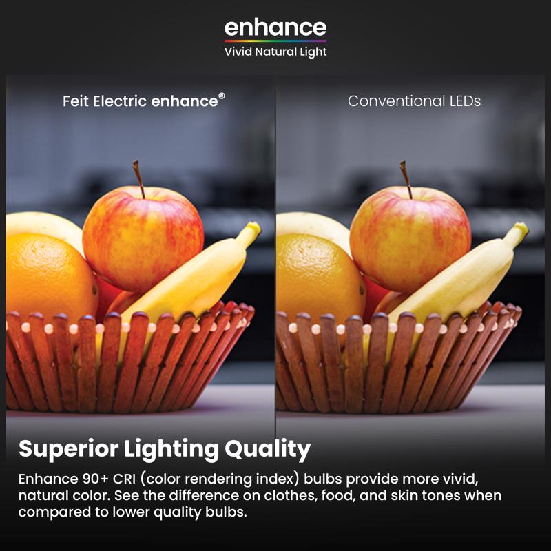 Feit A19 E26 (Medium) LED Bulb Soft White 75 Watt Equivalence 4 pk