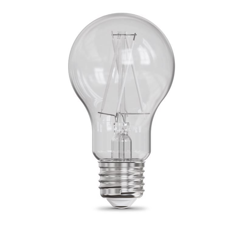 Feit A19 E26 (Medium) Filament LED Bulb Adjustable White 60 Watt Equivalence 2 pk