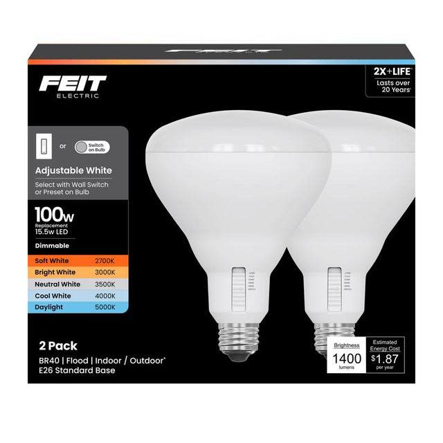 FT LED BR40 AW  100W 2PK