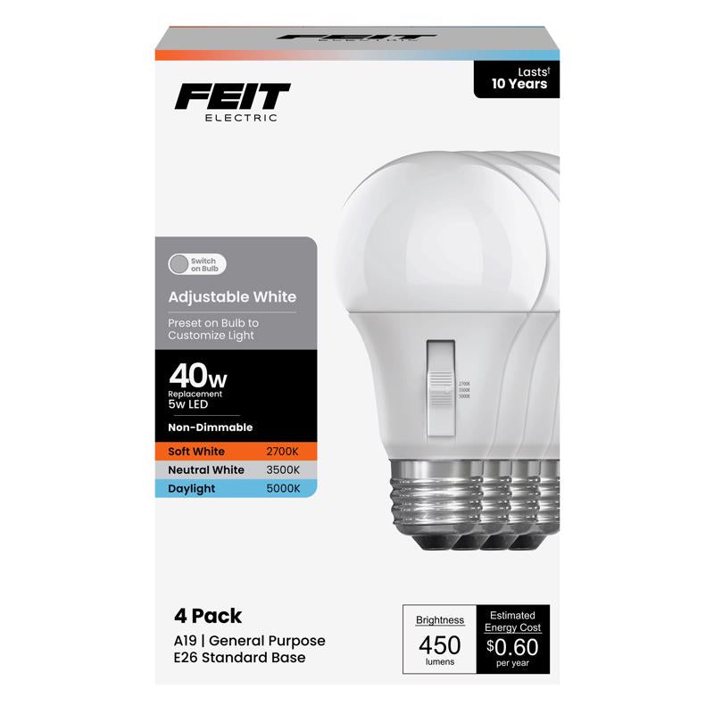 FT LED A19 3CCT 40W 4PK