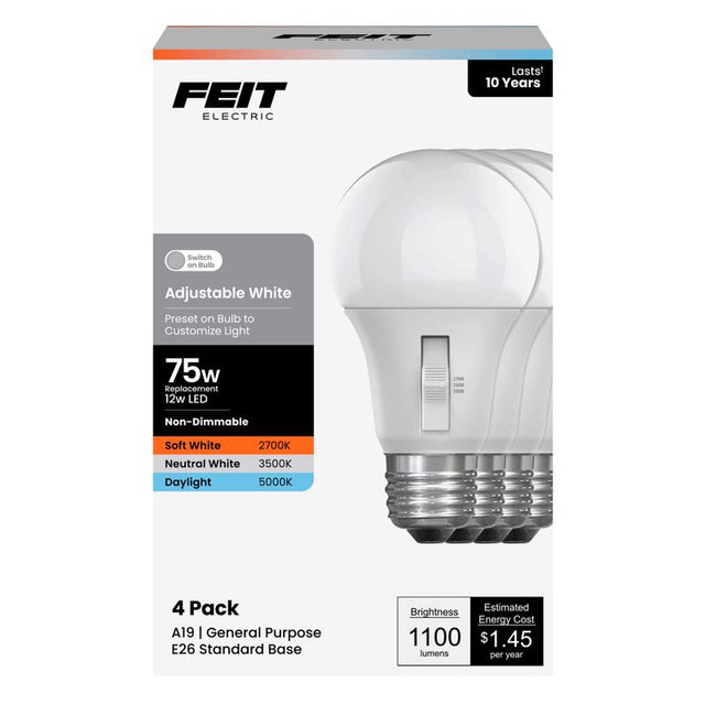 FT LED A19 AW 75W 4PK