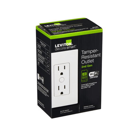 Leviton Decora Smart 15 amps 120 V Duplex White Tamper Resistant Outlet 5-15 R 1 pk