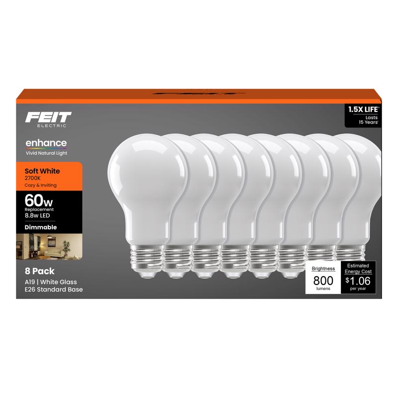 FT LED A19 SW 60W 8PK