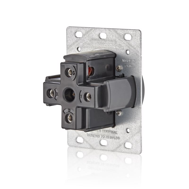 Leviton 50 amps 250 V Single Black Outlet 14-50R 1 pk