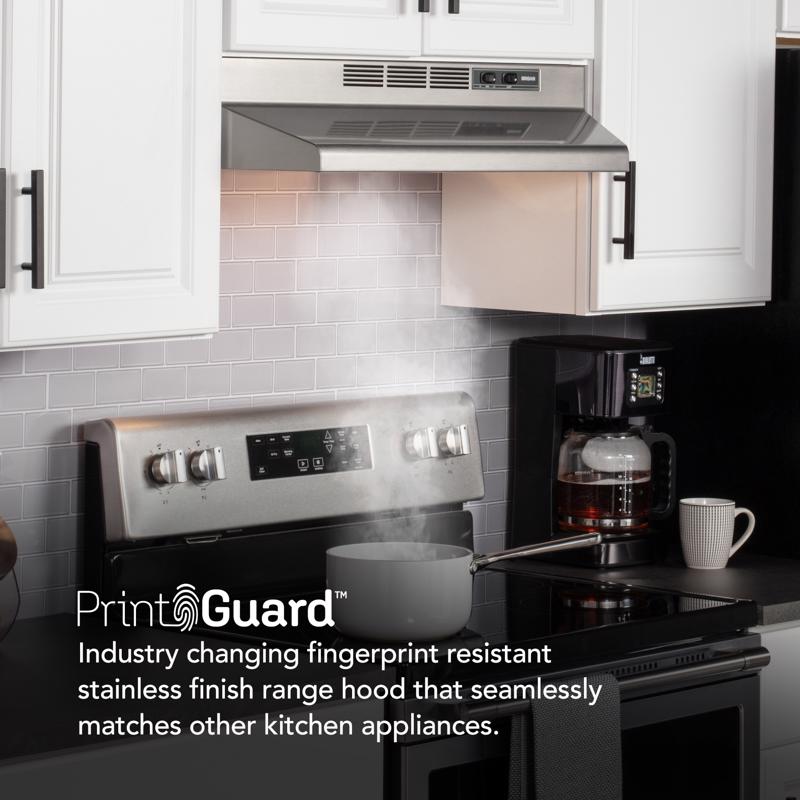 Broan 36 in. W Silver Convertible Range Hood
