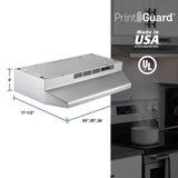 Broan 36 in. W Silver Convertible Range Hood
