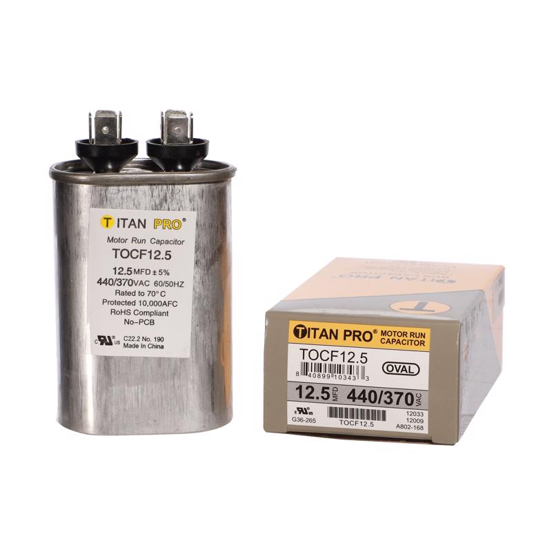 Titan Pro 12.5 MFD 440 V Oval Run Capacitor