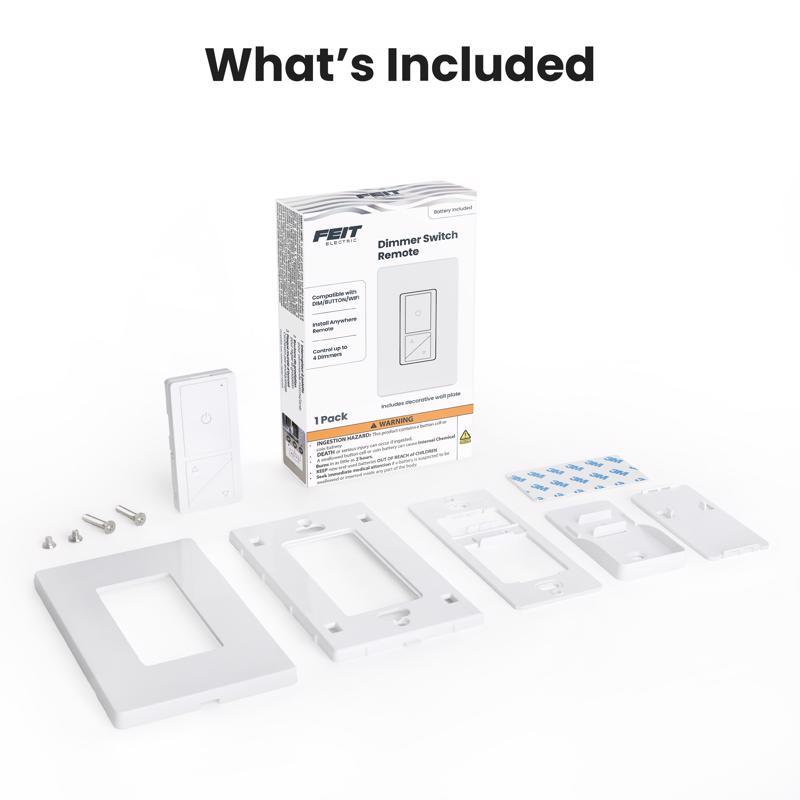 Feit White 200 W Paddle Smart-Enabled Dimmer Switch w/Remote Control 1 pk