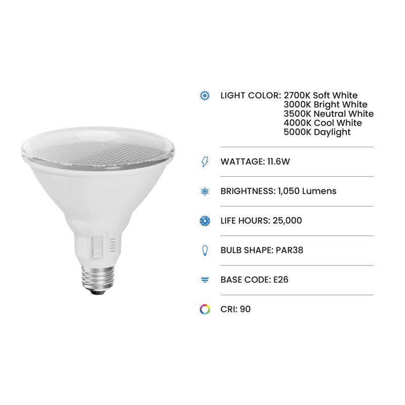 Feit PAR38 E26 (Medium) LED Bulb Color Changing 100 Watt Equivalence 1 pk