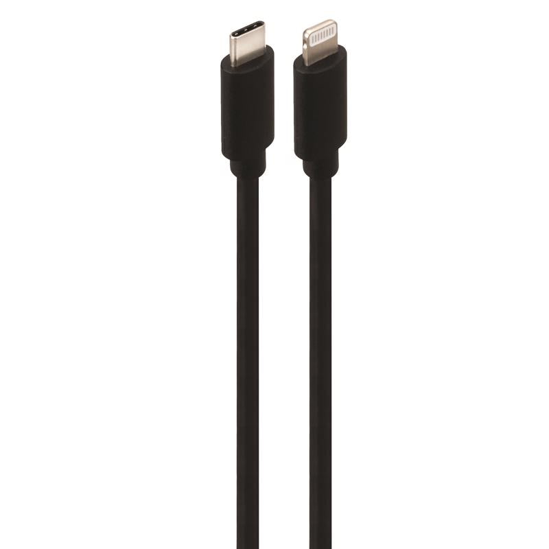 Monster Just Hook It Up Lightning to USB-C Charge and Sync Cable 3 ft. Black