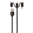 Monster Just Hook It Up Lightning to USB and Micro to USB Charge and Sync Cable Assortment 3 ft. Bla