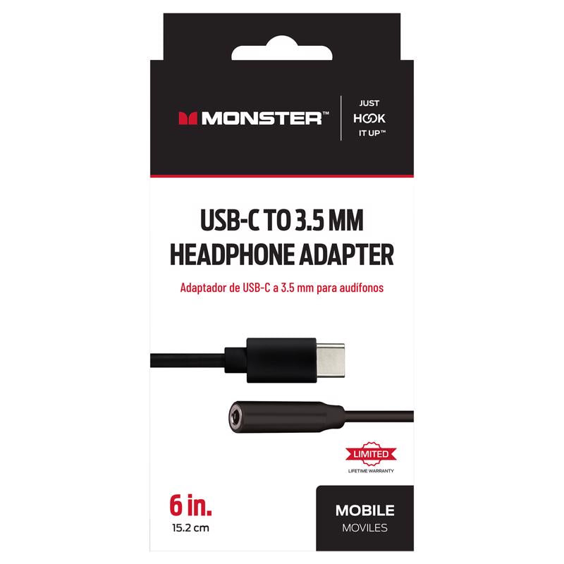CABLE USB C/3.5MM JCK 6"
